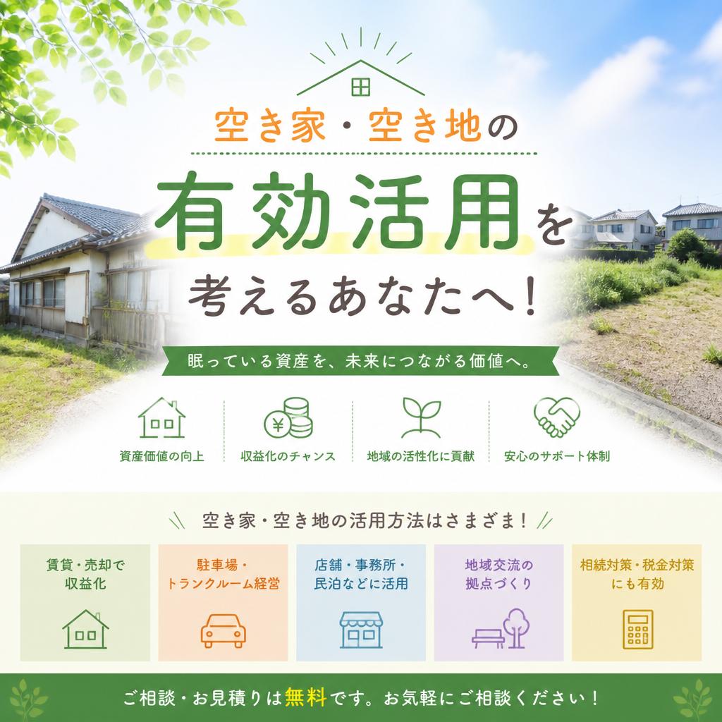 空き家・空き地の有効活用を考えるあなたへ！