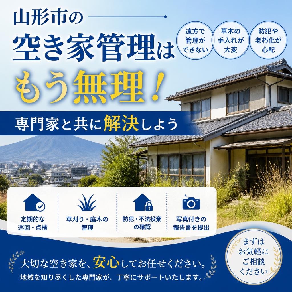 山形市の空き家管理はもう無理！専門家と共に解決しよう
