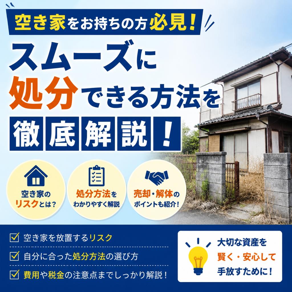 空き家をお持ちの方必見！スムーズに処分できる方法を徹底解説！