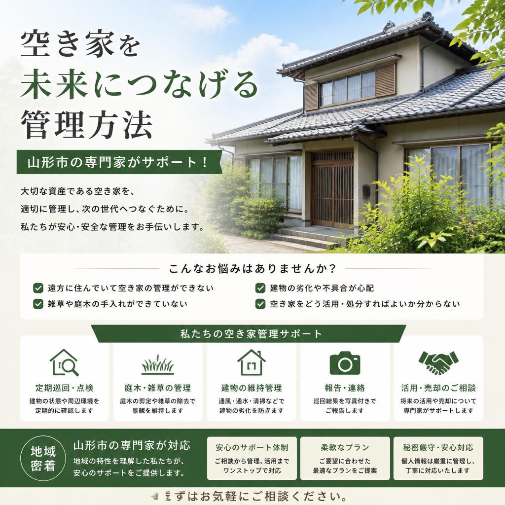 空き家を未来につなげる管理方法、山形市の専門家がサポート！
