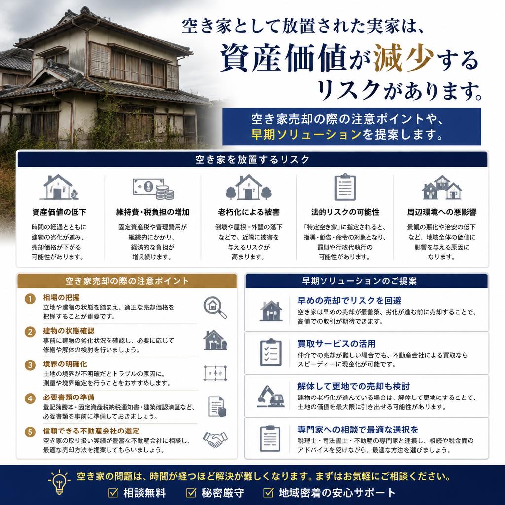 空き家を売却する際の注意点