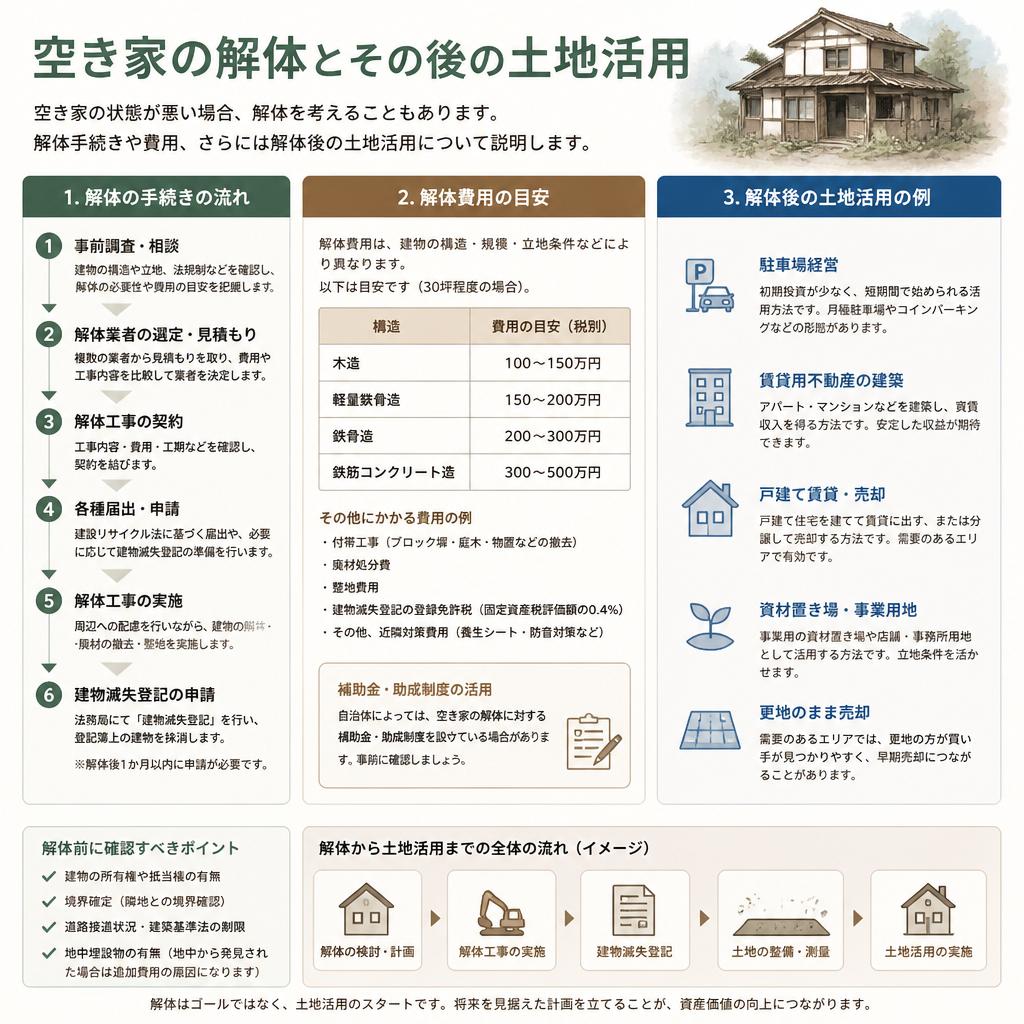 解体を検討する場合の選択肢