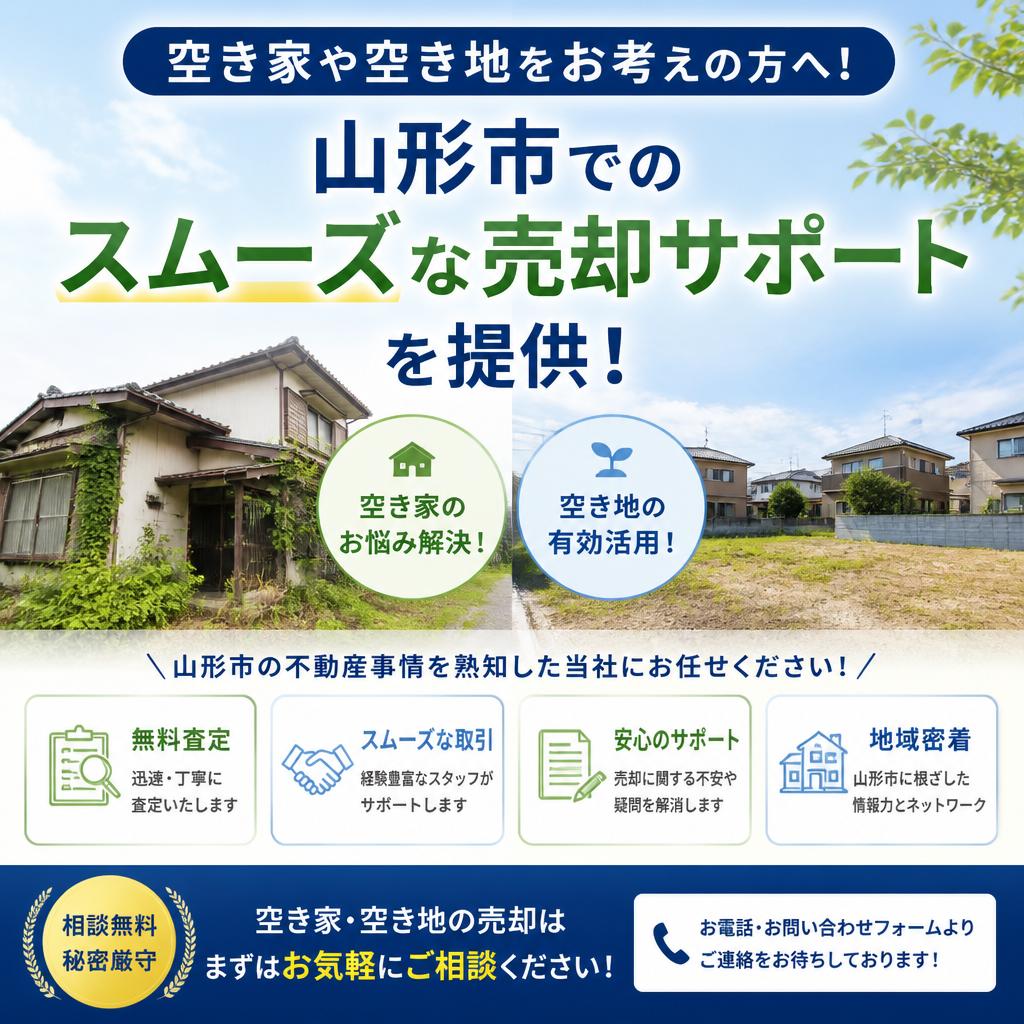 空き家や空き地をお考えの方へ！山形市でのスムーズな売却サポートを提供！