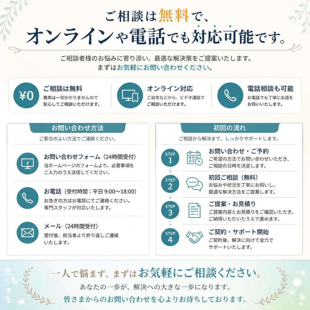 まずはお気軽にお問い合わせを！
