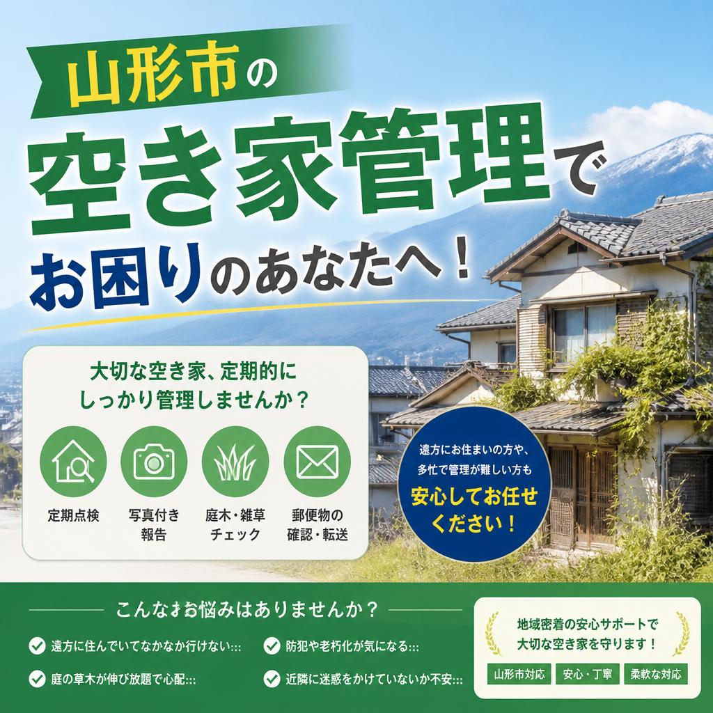 山形市の空き家管理でお困りのあなたへ！