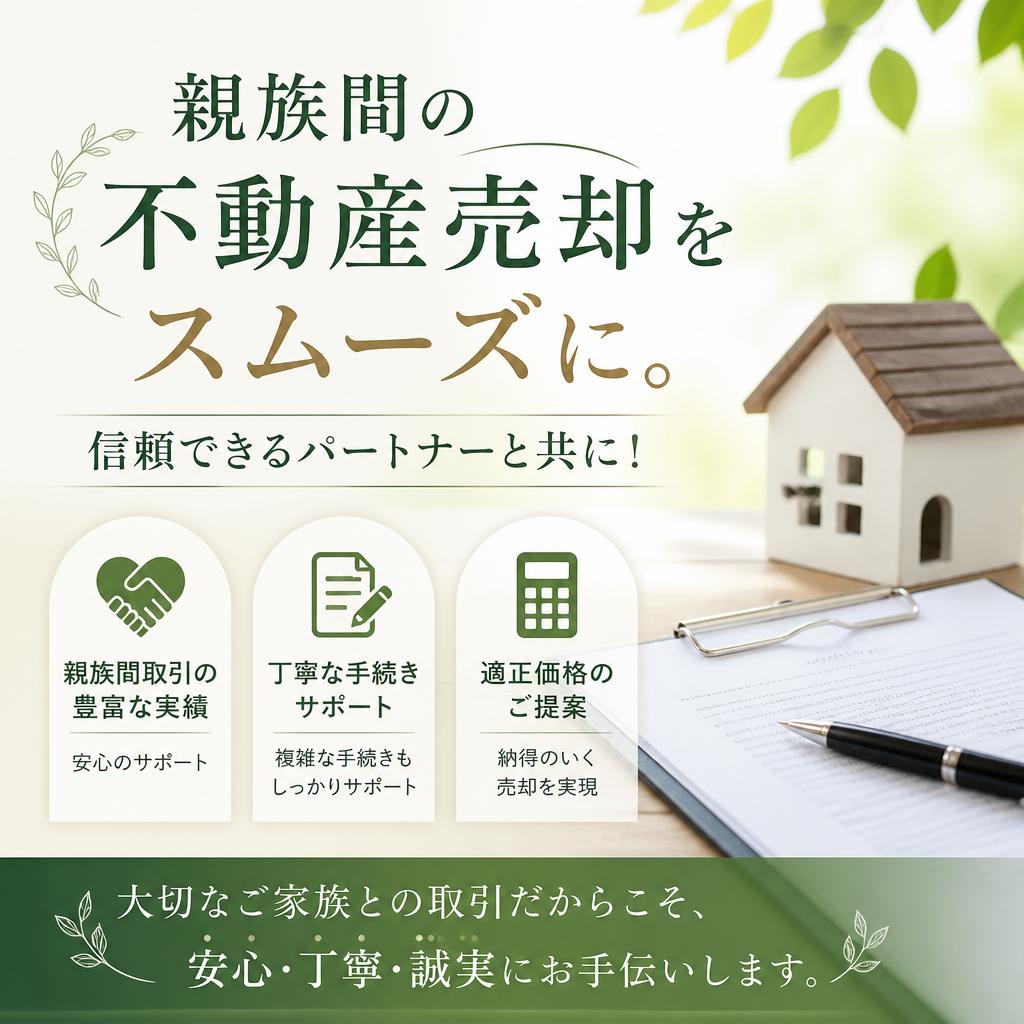 親族間の不動産売却をスムーズに。信頼できるパートナーと共に！