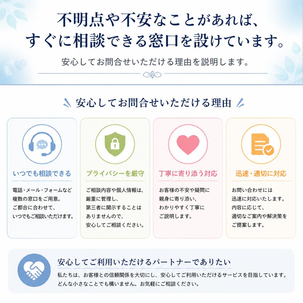 まずはお気軽にお問い合わせを