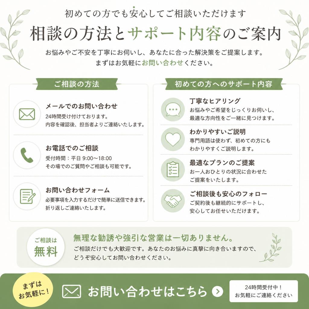 まずは無料相談を！