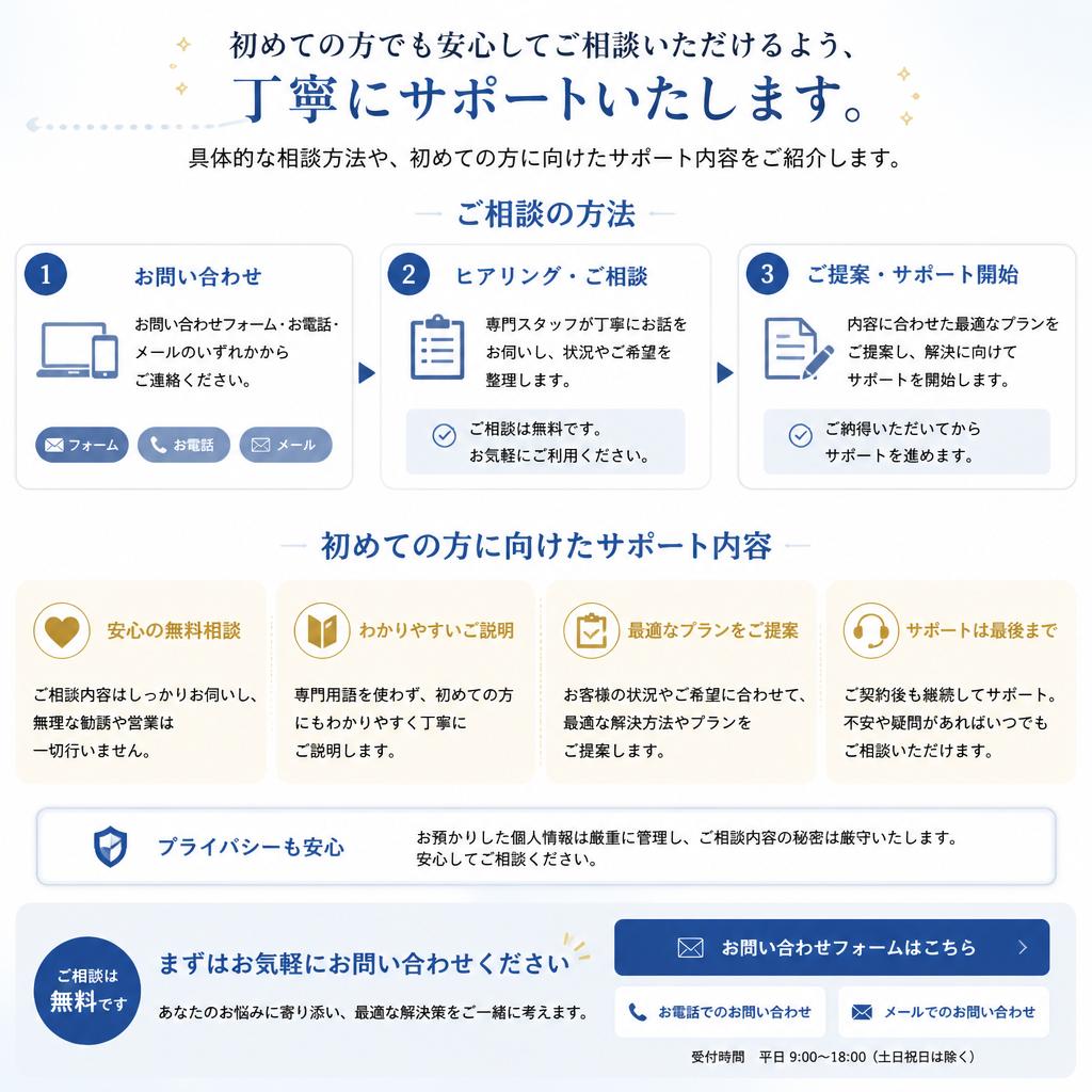 まずは無料相談を！