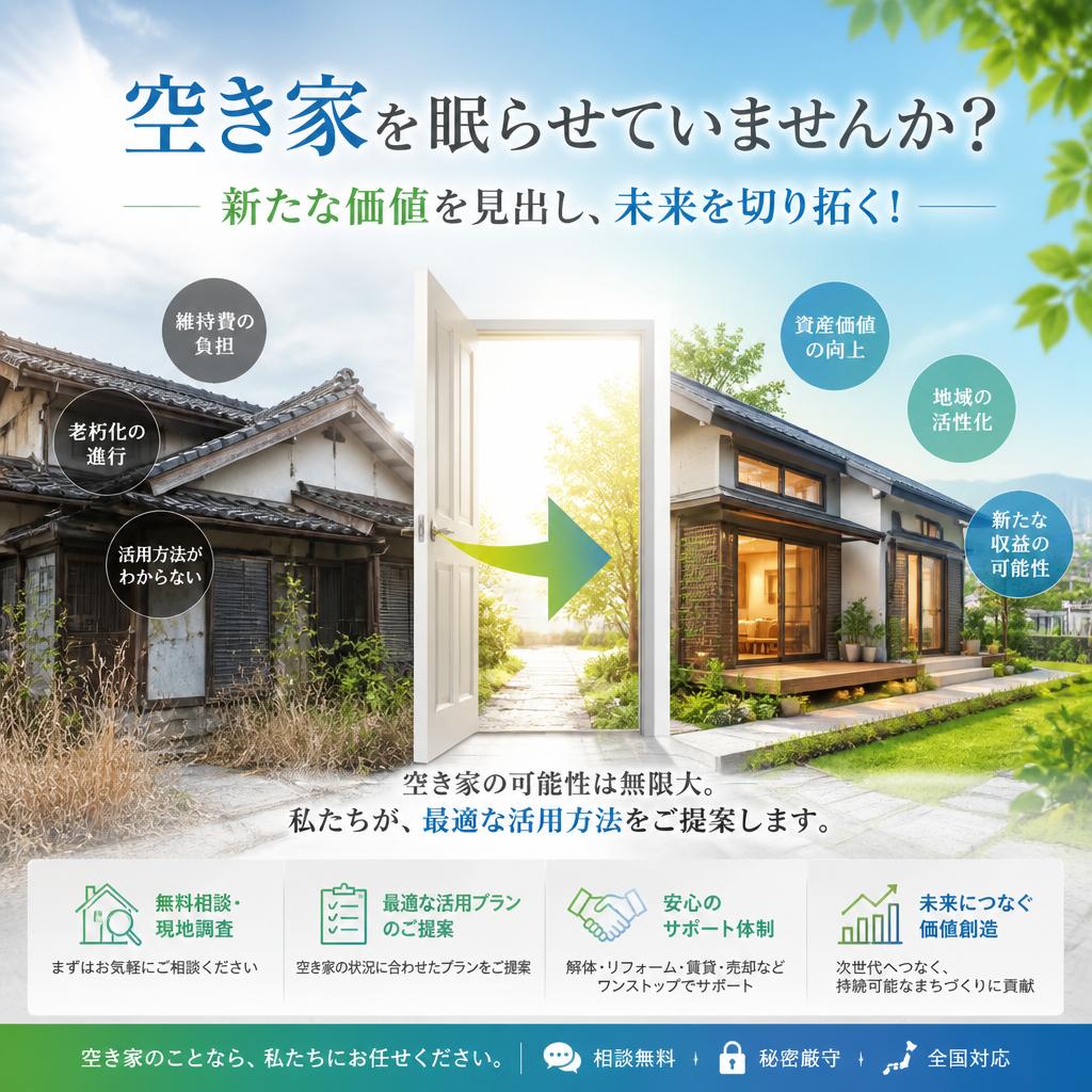 空き家を眠らせていませんか？新たな価値を見出し、未来を切り拓く！