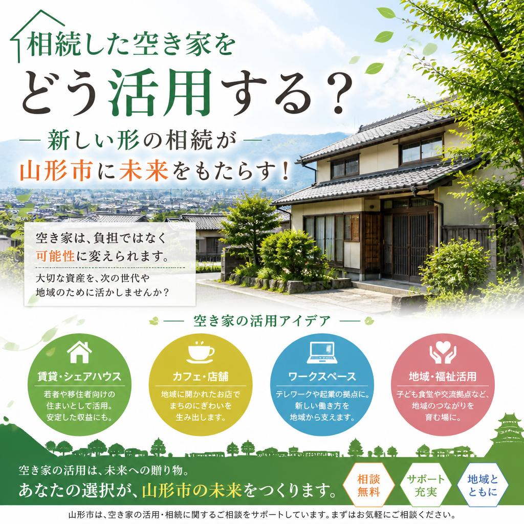 相続した空き家をどう活用する？新しい形の相続が山形市に未来をもたらす！