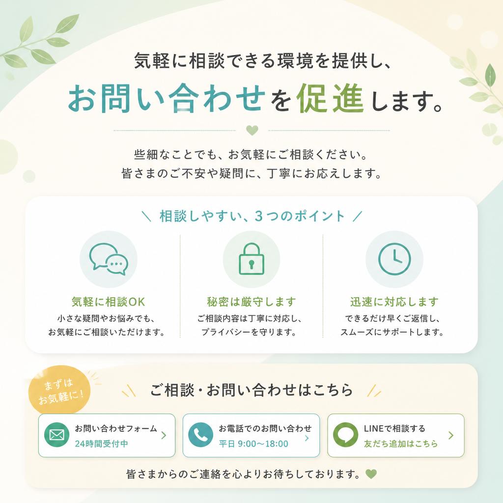 お問い合わせで新たな一歩を！