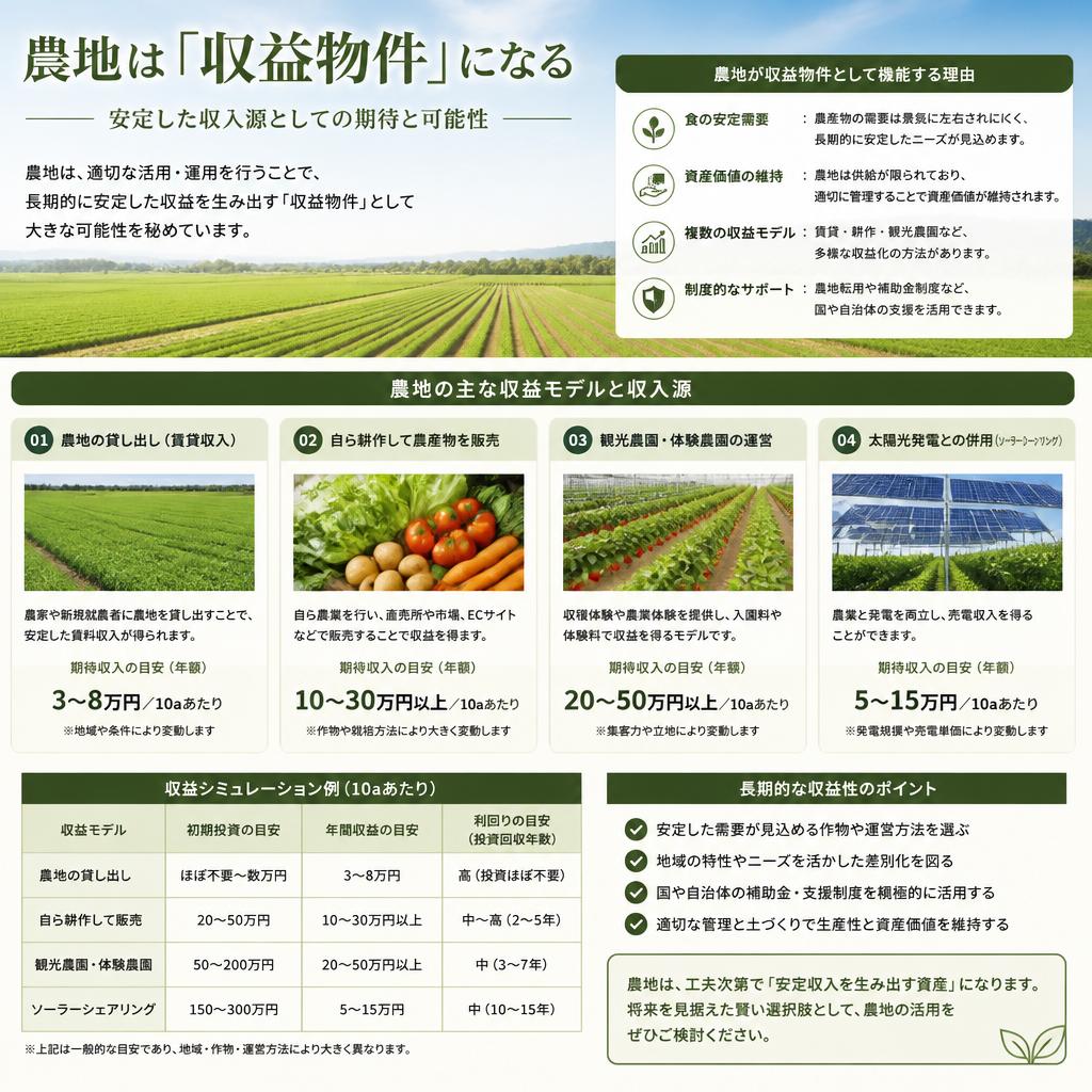収益物件としての農地の魅力