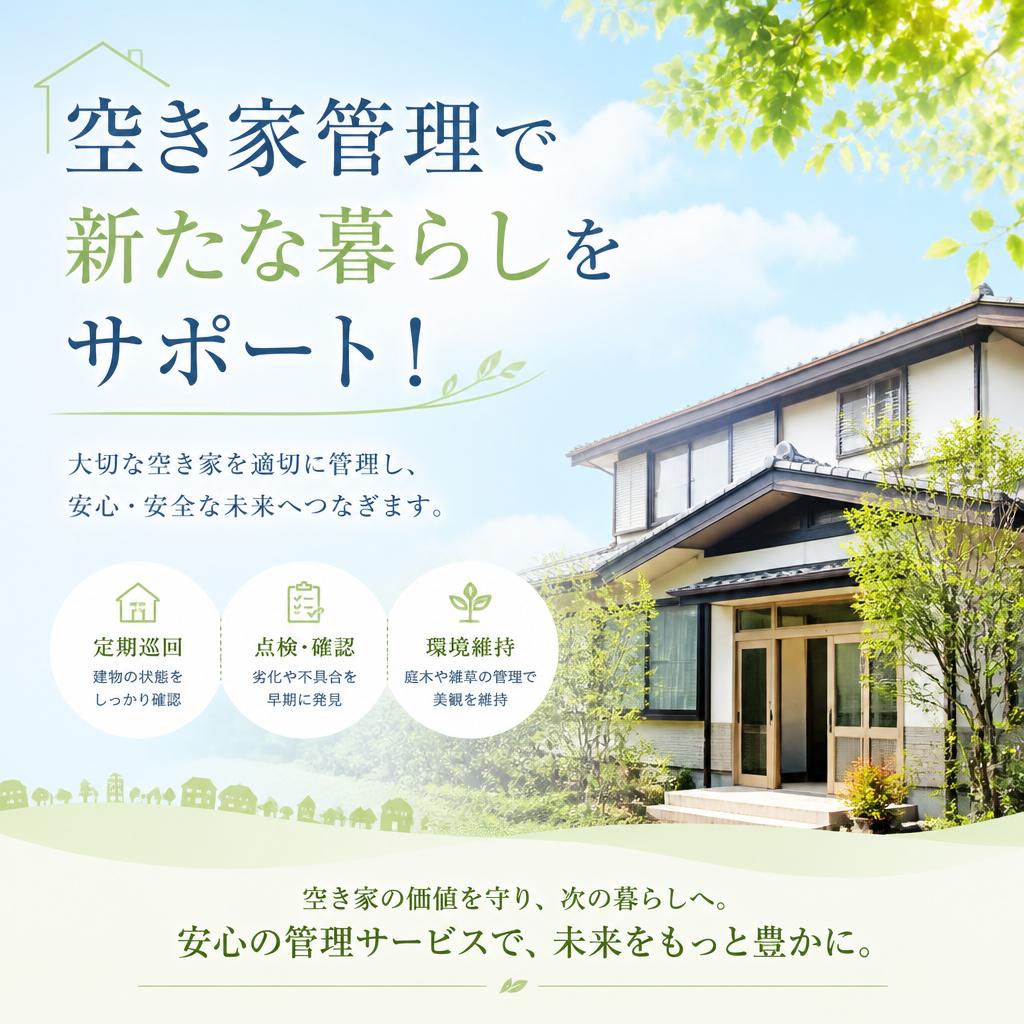 空き家管理で新たな暮らしをサポート！