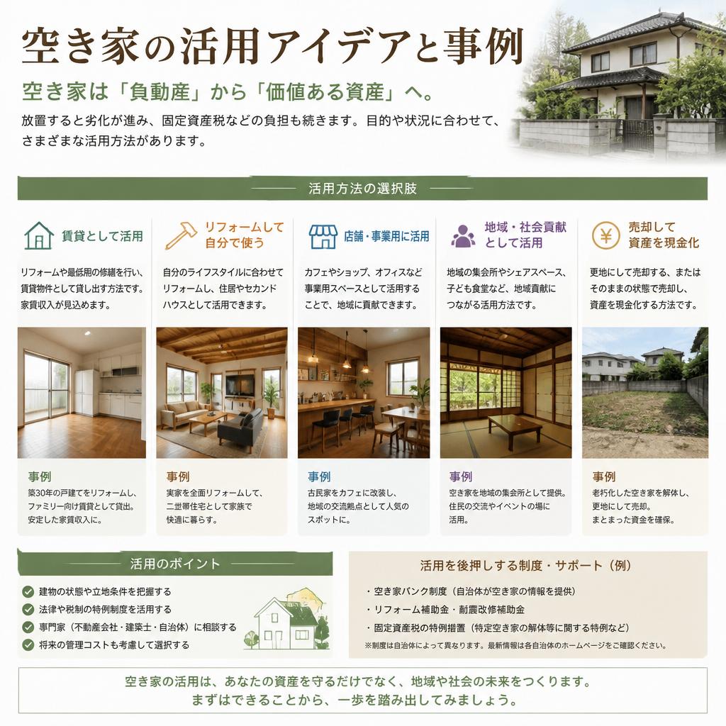 あなたの空き家、どのように活用しますか？