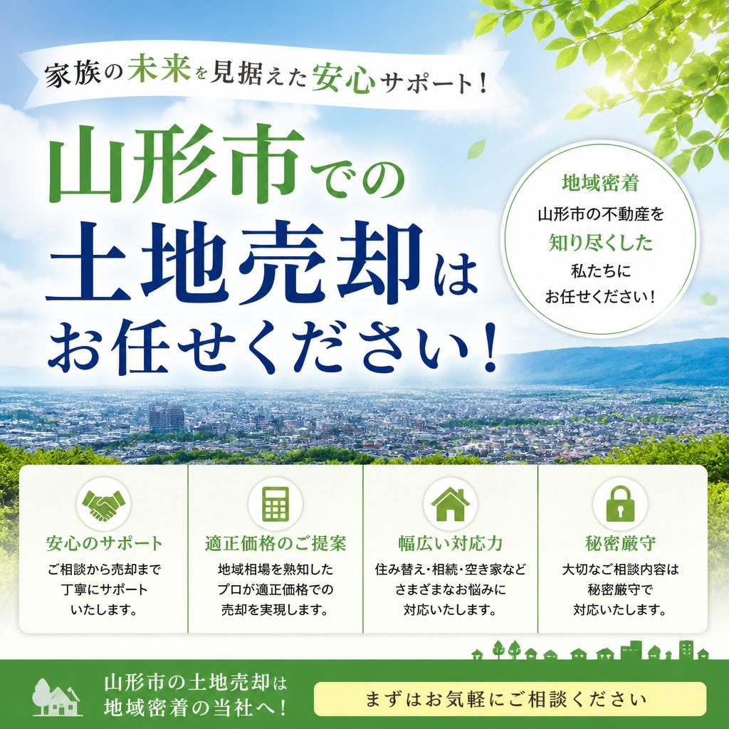 家族の未来を見据えた安心サポート！山形市での土地売却はお任せください！