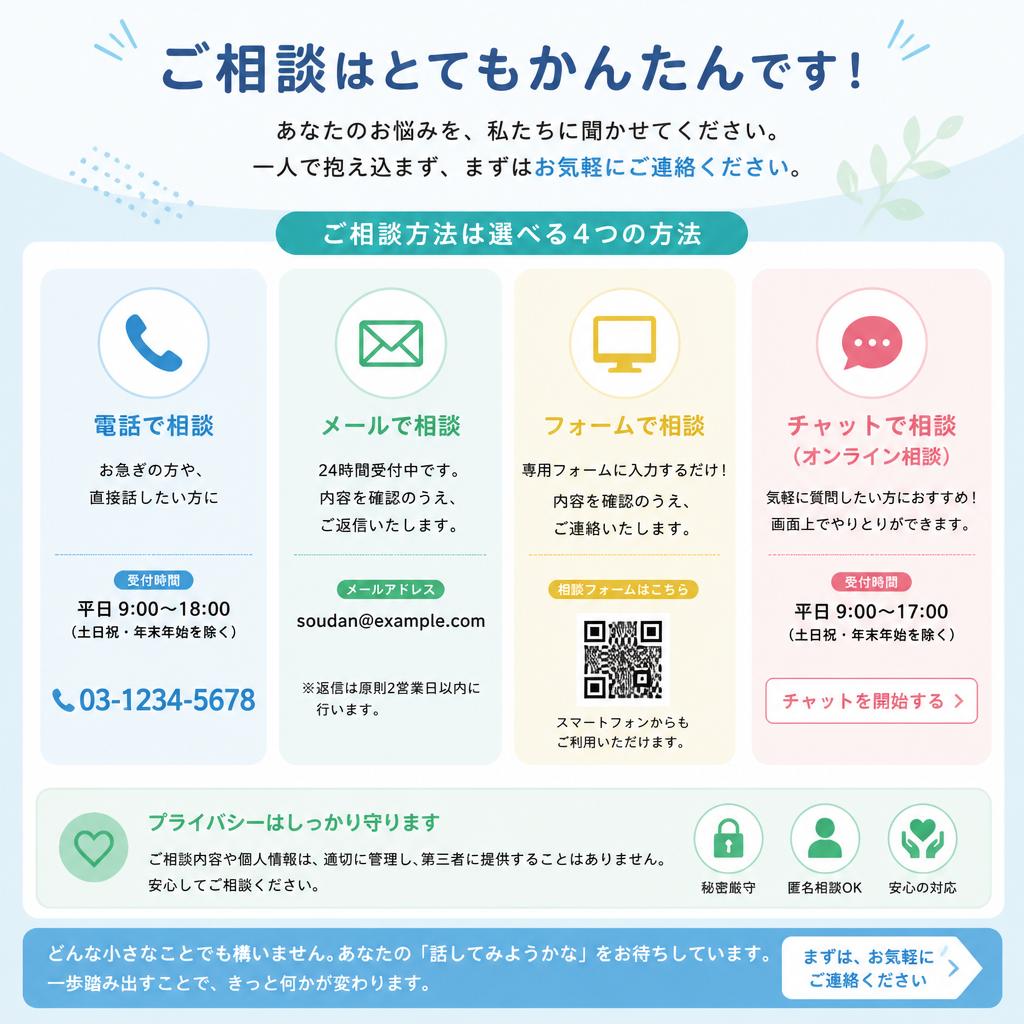 まずはお気軽にお問い合わせを！
