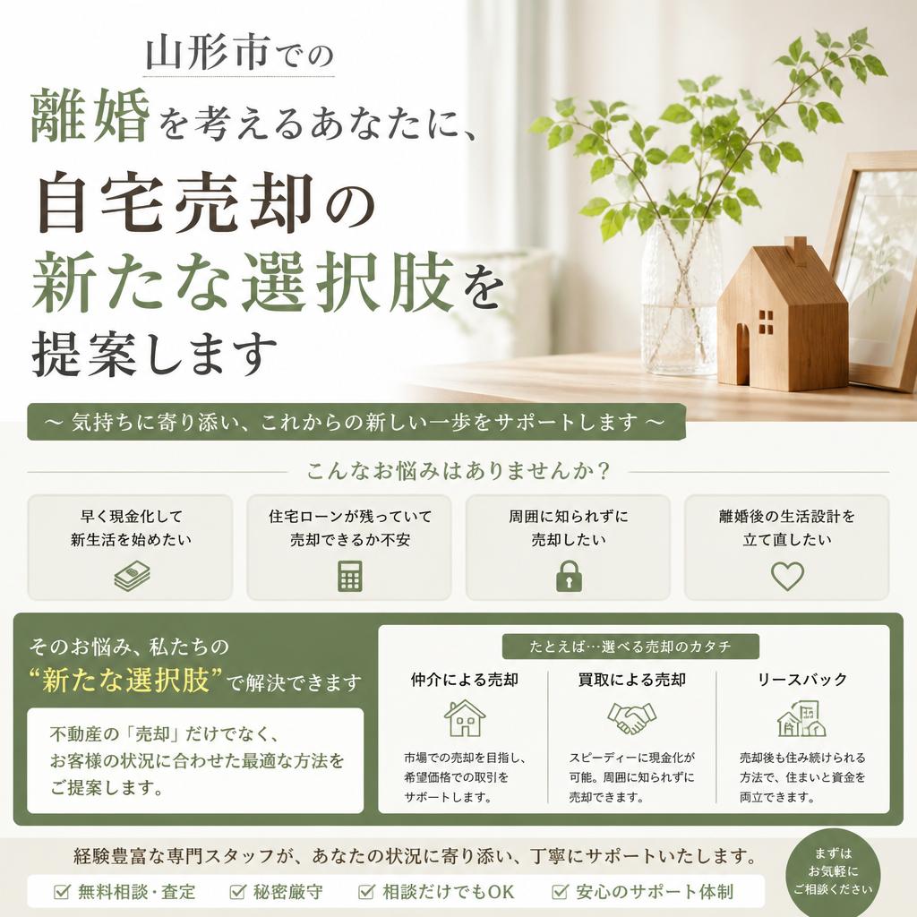 山形市での離婚を考えるあなたに、自宅売却の新たな選択肢を提案します