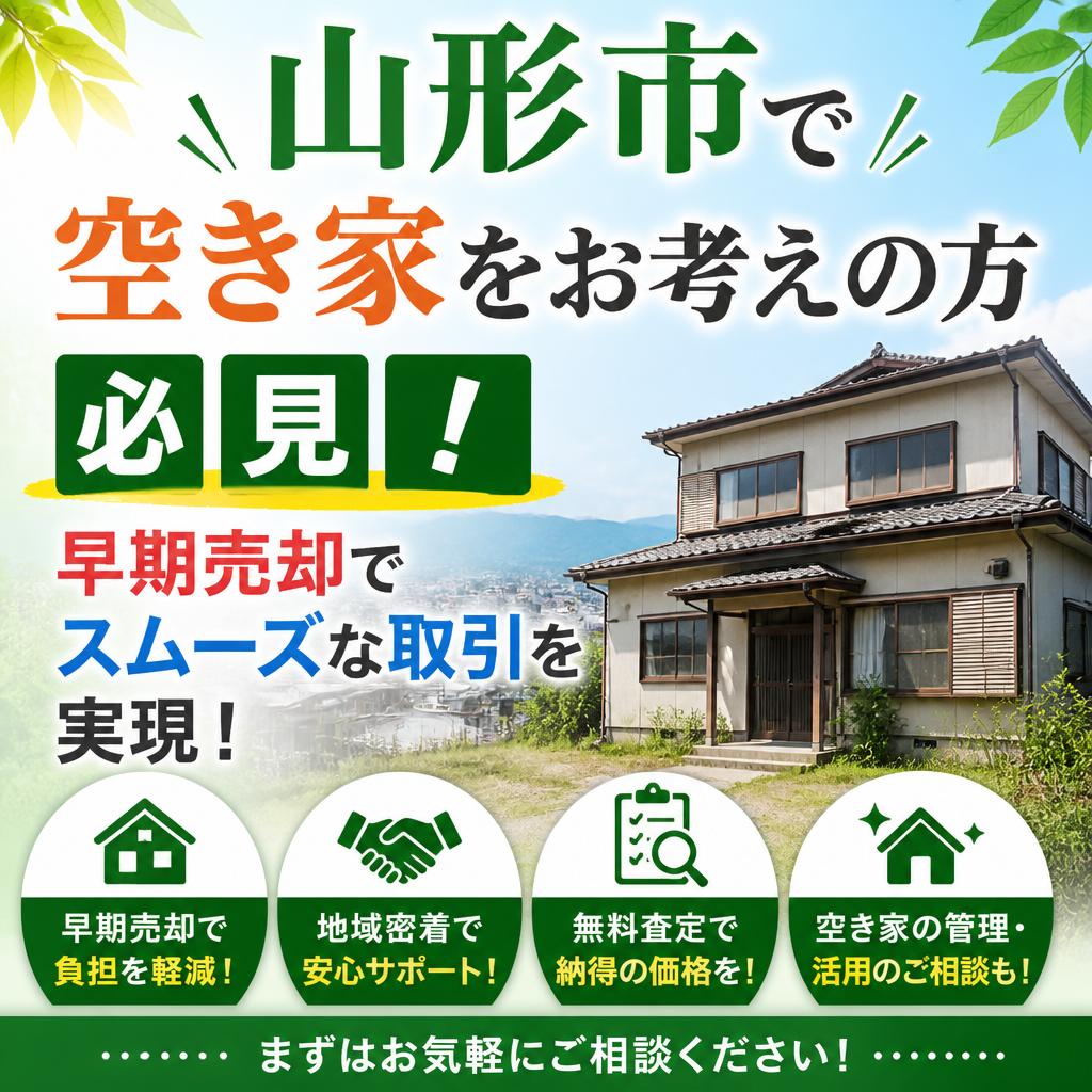 「山形市で空き家をお考えの方必見！早期売却でスムーズな取引を実現！」