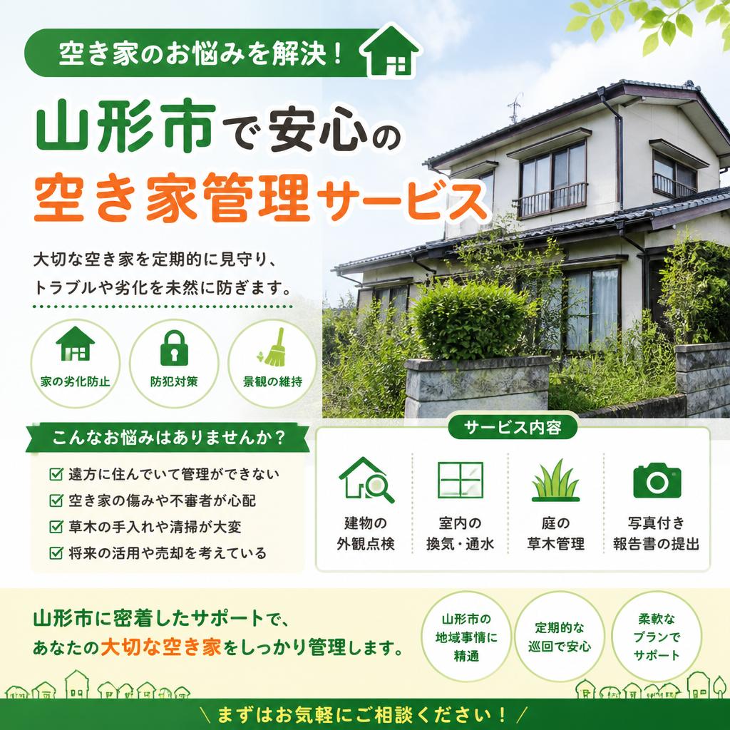空き家のお悩みを解決！山形市で安心の空き家管理サービス