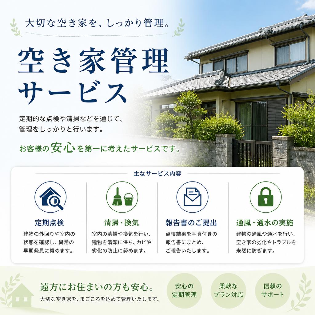 信頼の空き家管理サービス