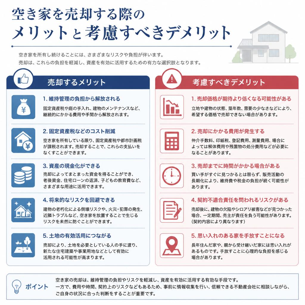 空き家売却のメリットとデメリット