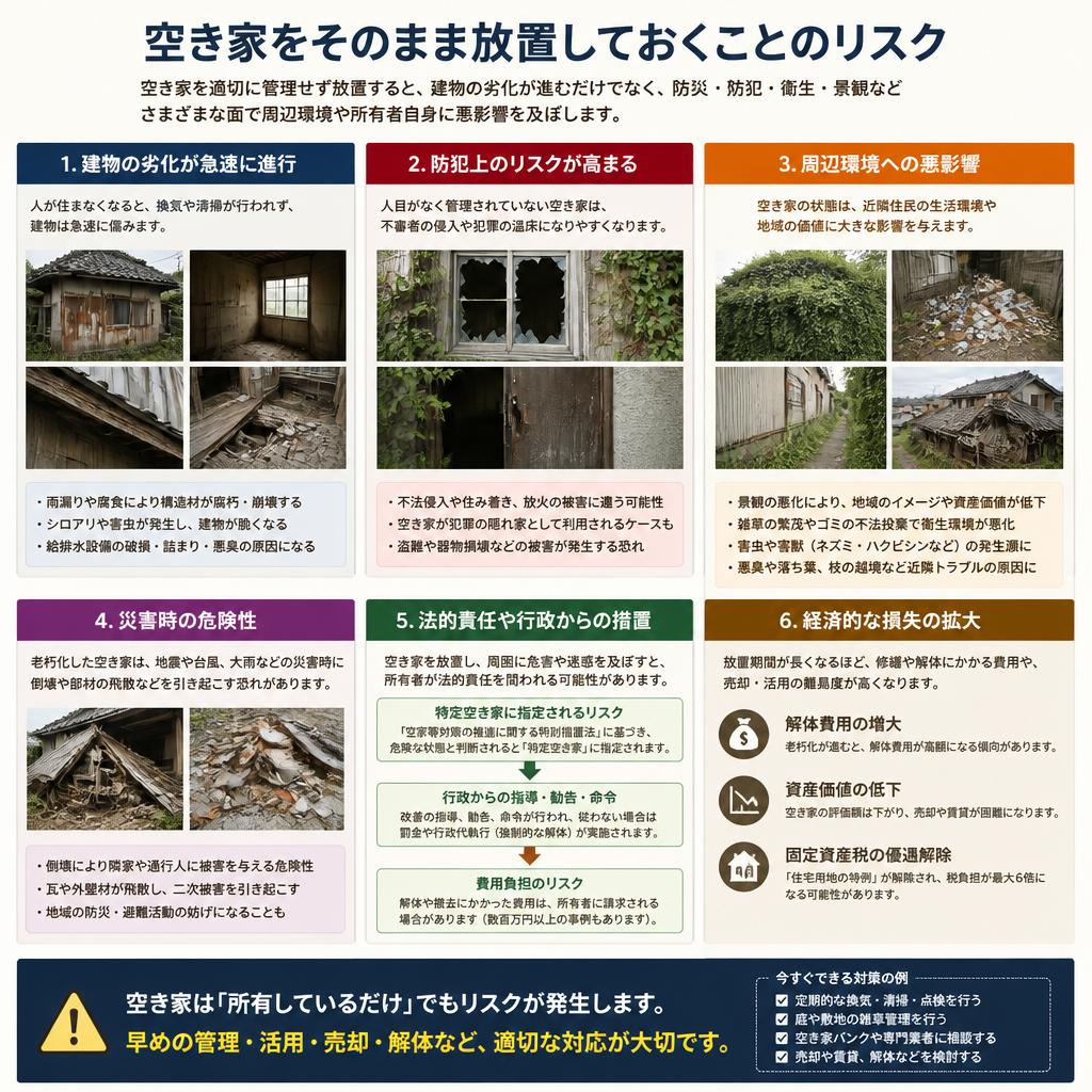 空き家を放置するとどうなるか