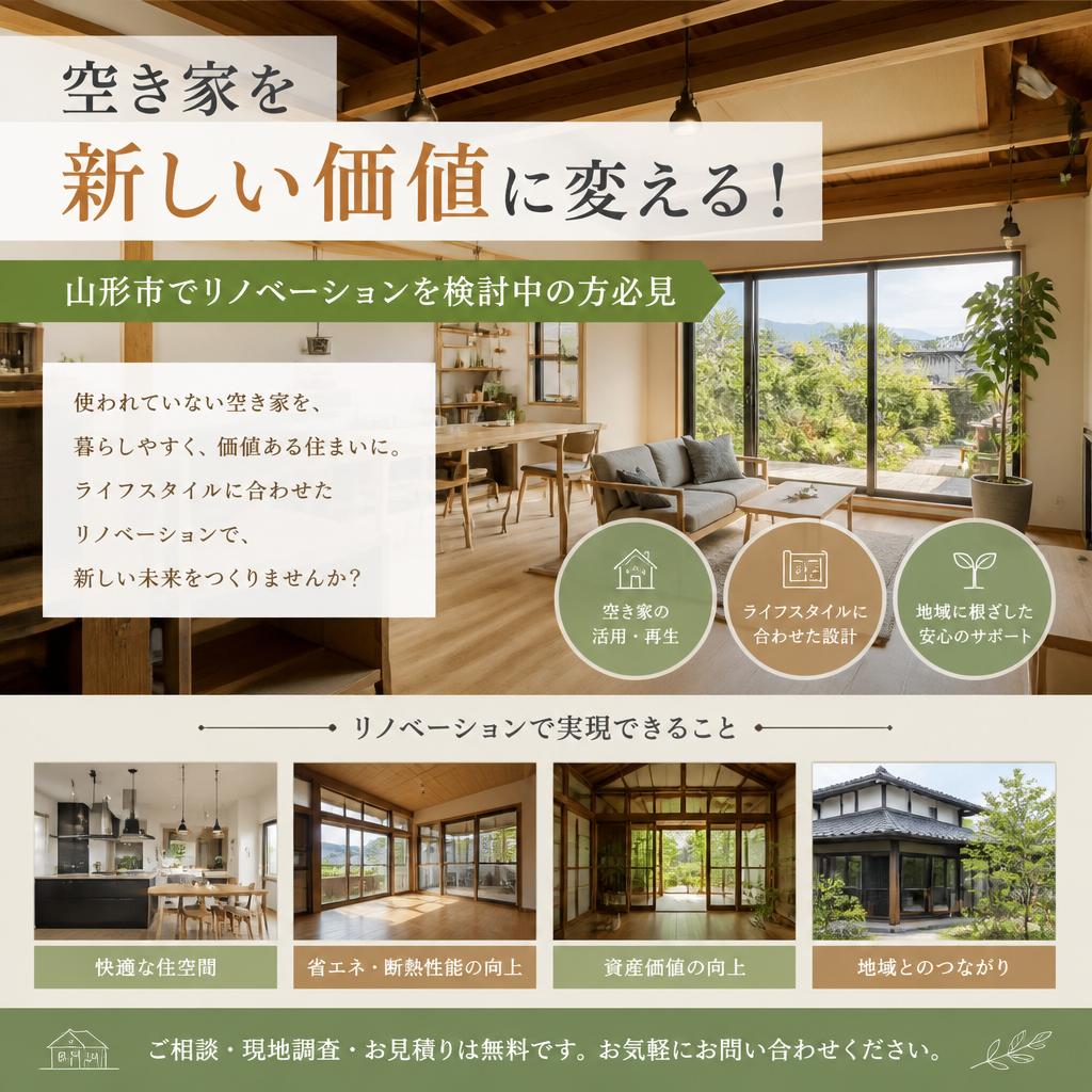 空き家を新しい価値に変える！山形市でリノベーションを検討中の方必見
