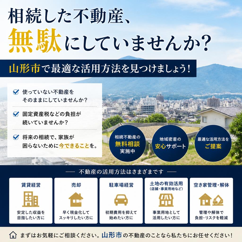 相続した不動産、無駄にしていませんか？山形市で最適な活用方法を見つけましょう！
