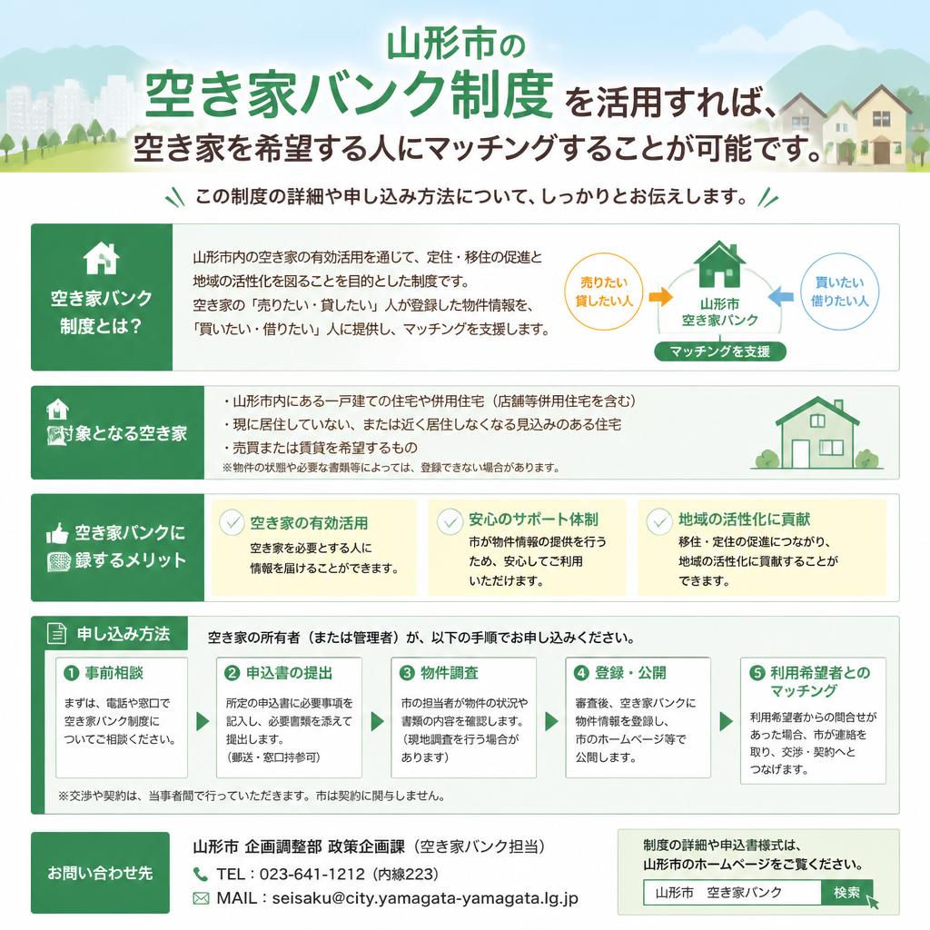 山形市の空き家バンク制度の活用方法