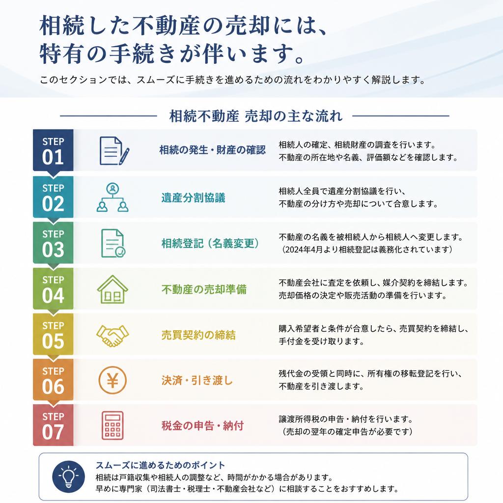 相続手続きから売却までの流れ