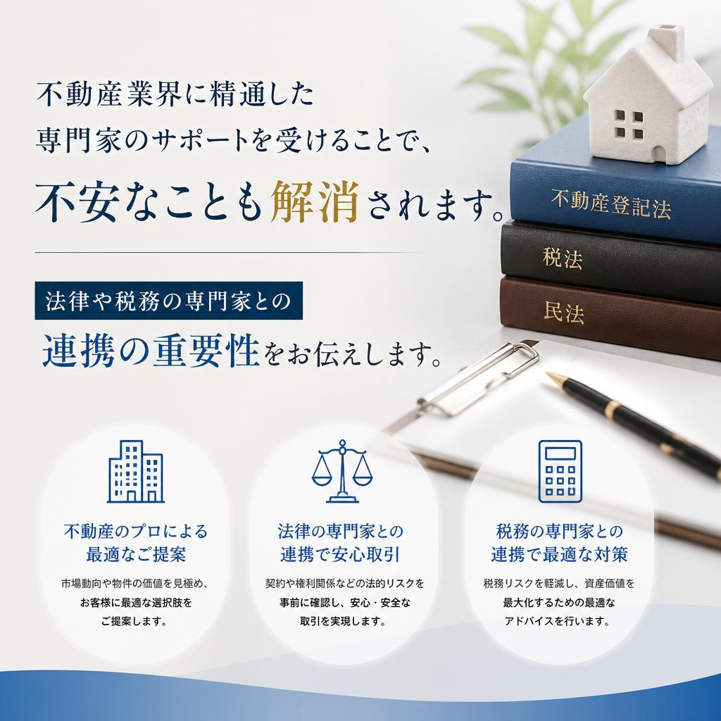 専門家との連携で安心の取引を実現