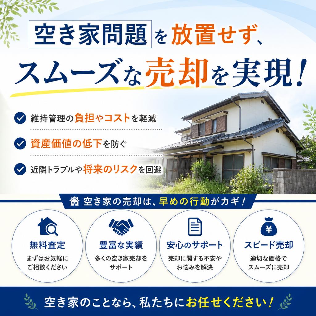 空き家問題を放置せず、スムーズな売却を実現！