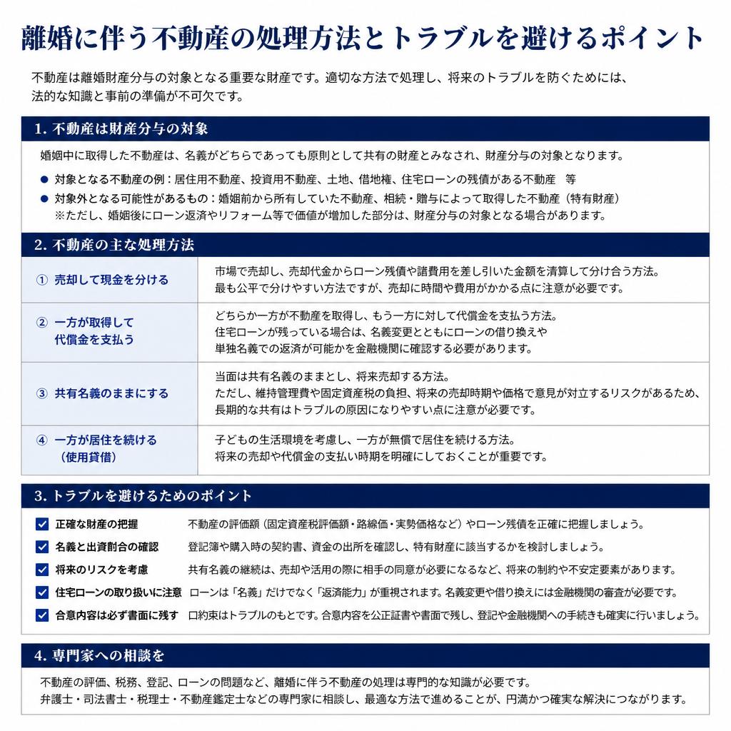 5. 離婚時の不動産処理の注意点