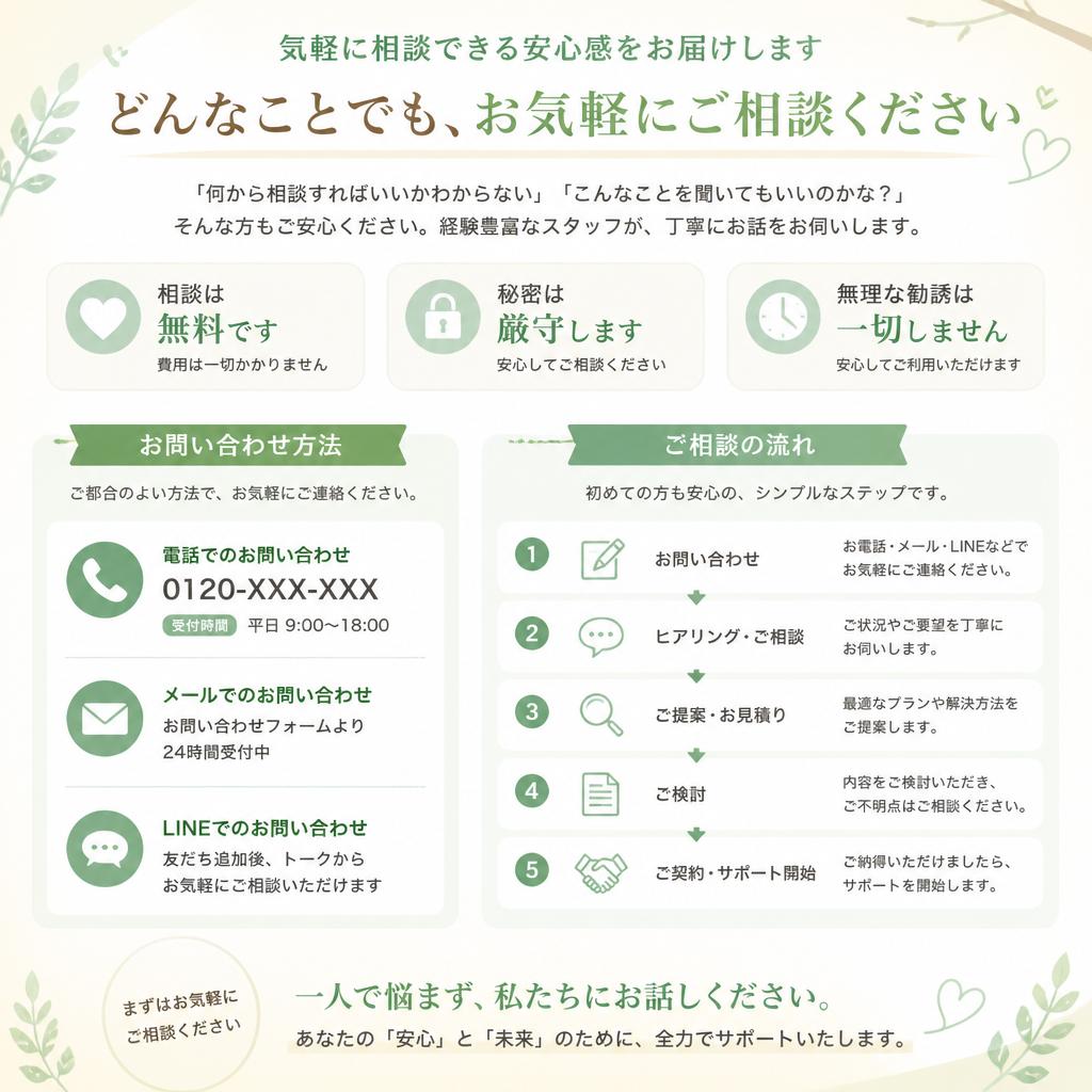 まずは無料相談を！