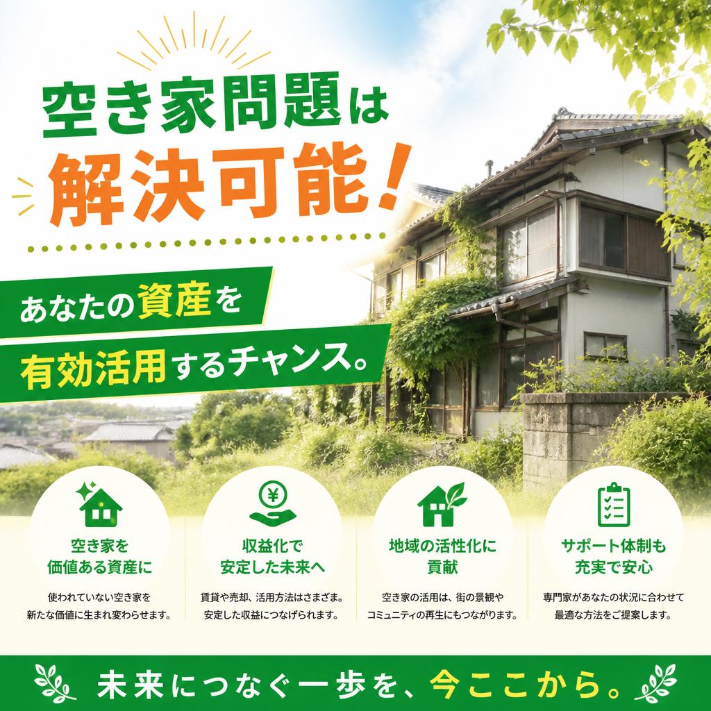 空き家問題は解決可能！あなたの資産を有効活用するチャンス。