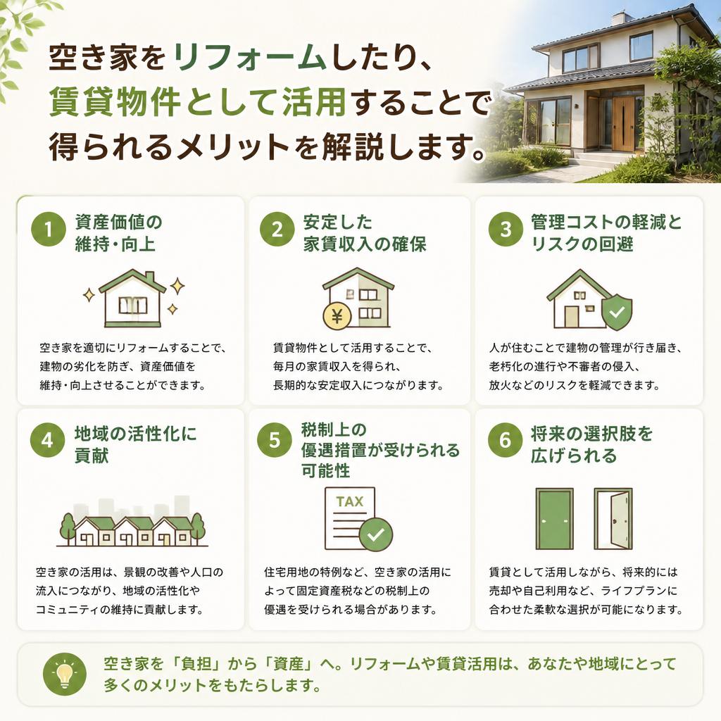 2. 空き家を活用するメリット