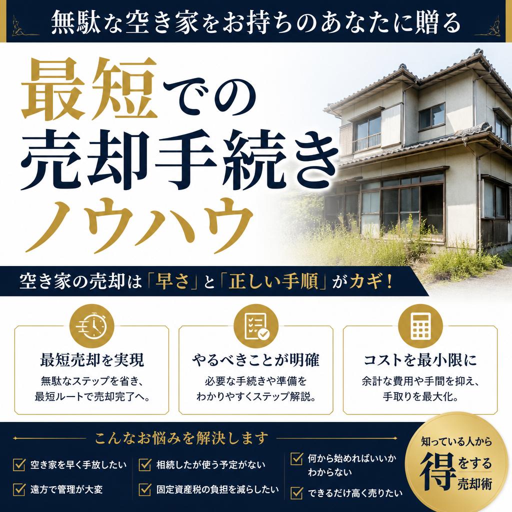 無駄な空き家をお持ちのあなたに贈る、最短での売却手続きノウハウ
