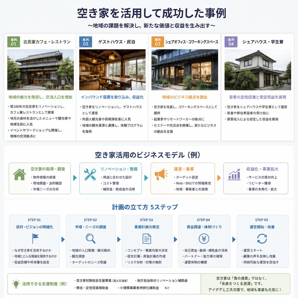 成功事例：空き家を活用した新たなビジネス