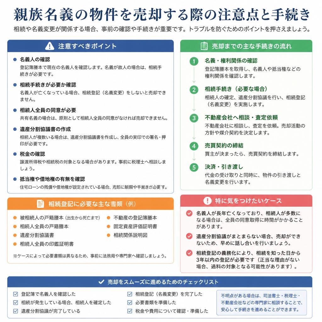親族名義の空き家売却について
