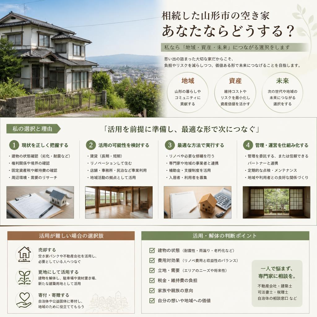 相続した山形市の空き家、あなたならどうする？