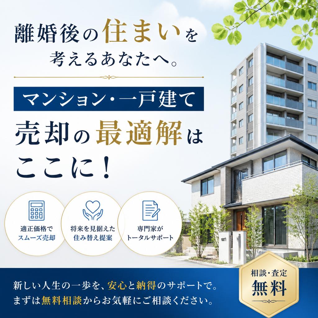 離婚後の住まいを考えるあなたへ。マンション・一戸建て売却の最適解はここに！