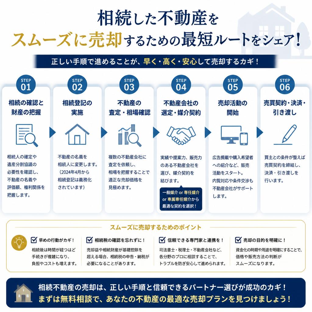 相続した不動産をスムーズに売却するための最短ルートをシェア！