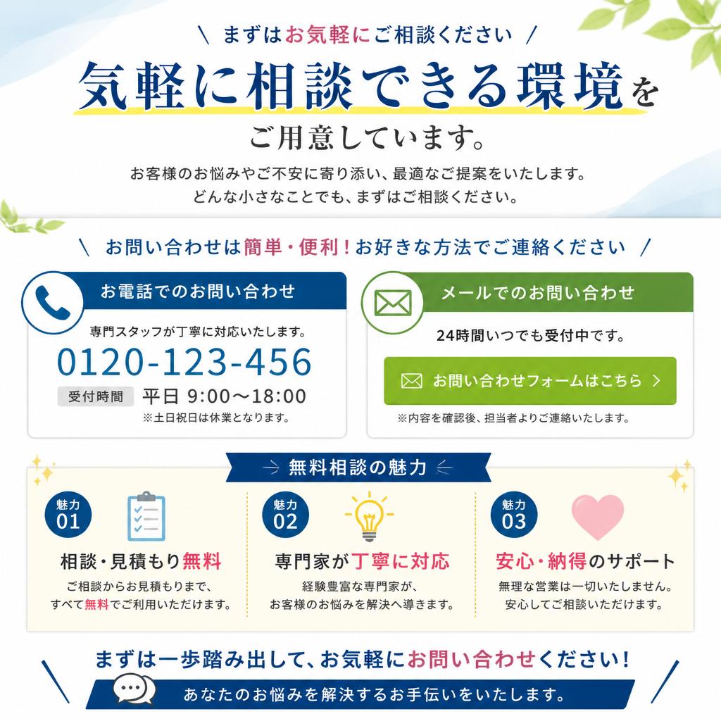 お問い合わせ・無料相談のご案内