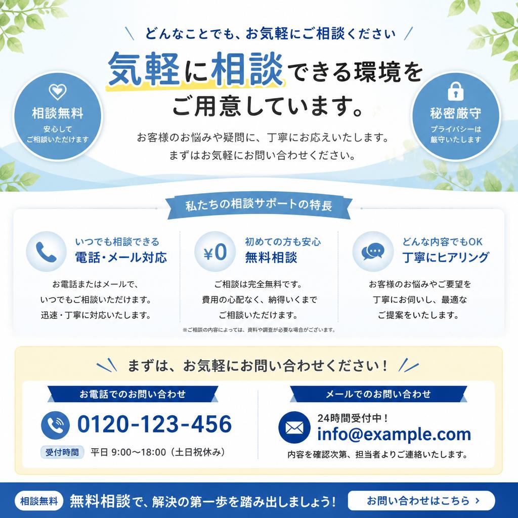 お問い合わせ・無料相談のご案内