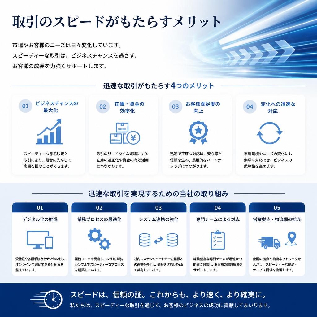 迅速な取引で時間を有効活用
