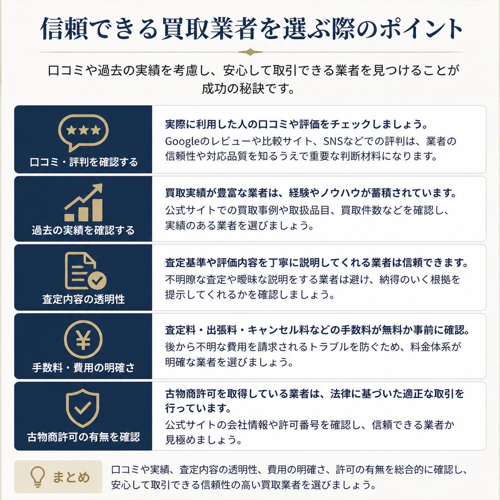 買取業者の選び方